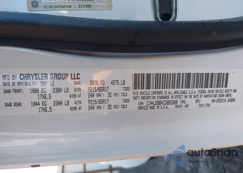 2012 Jeep Compass Sport из США, поврежденный, VIN 1C4NJDBB4CD683309